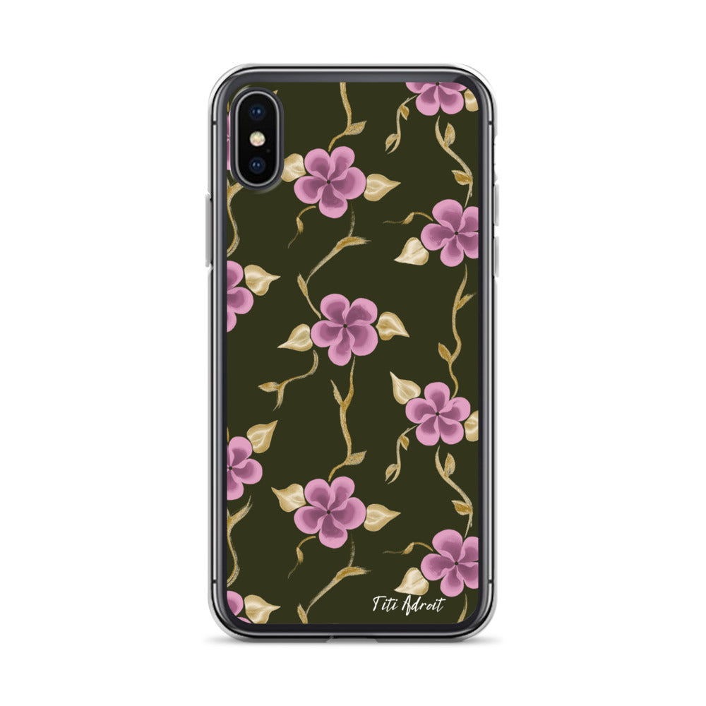 Brunnette_Grape_Flower_Clear_Phonecase_iPhone