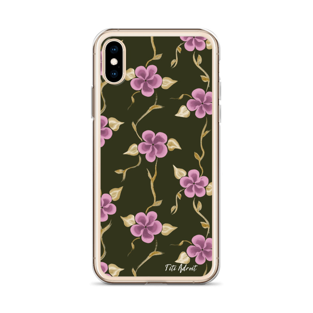 Brunnette_Grape_Flower_Clear_Phonecase_iPhone