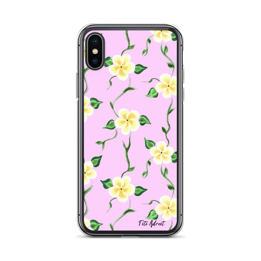 Pink_Banana_Flower_Clear_Phonecase_iPhone