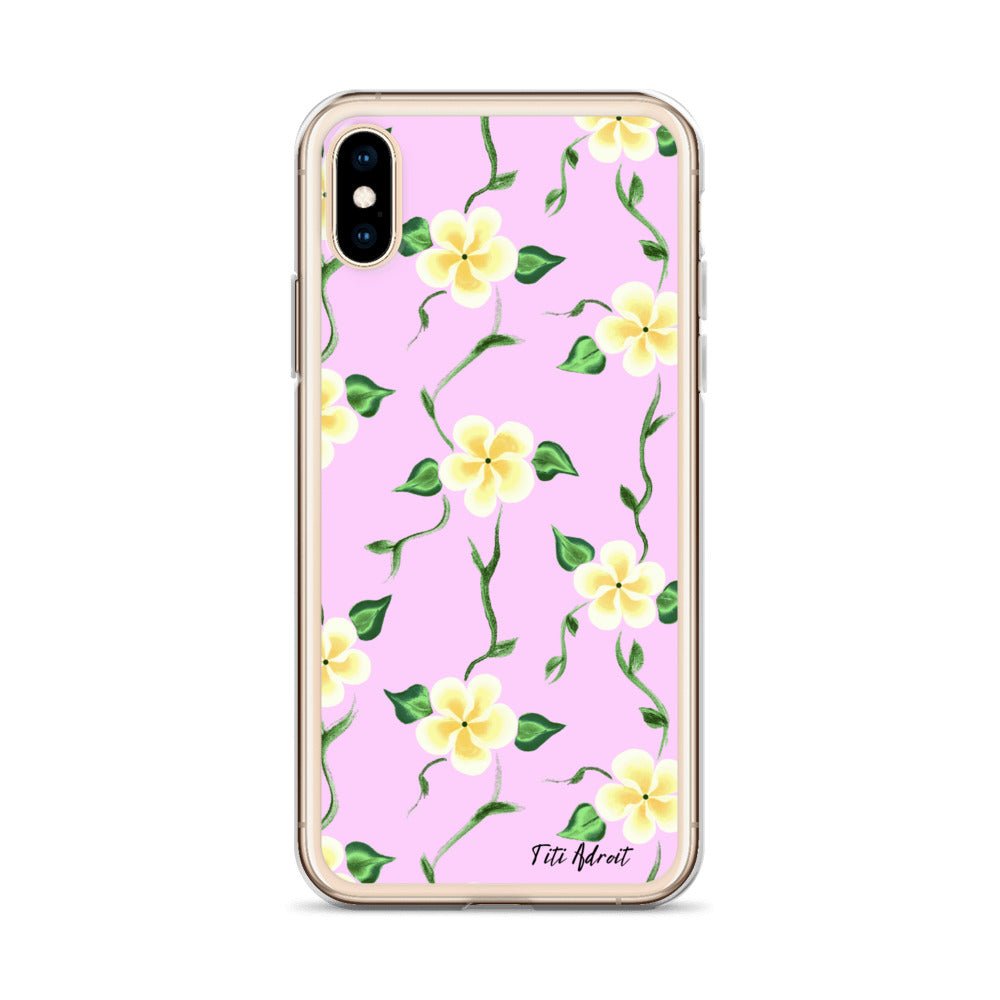 Pink_Banana_Flower_Clear_Phonecase_iPhone