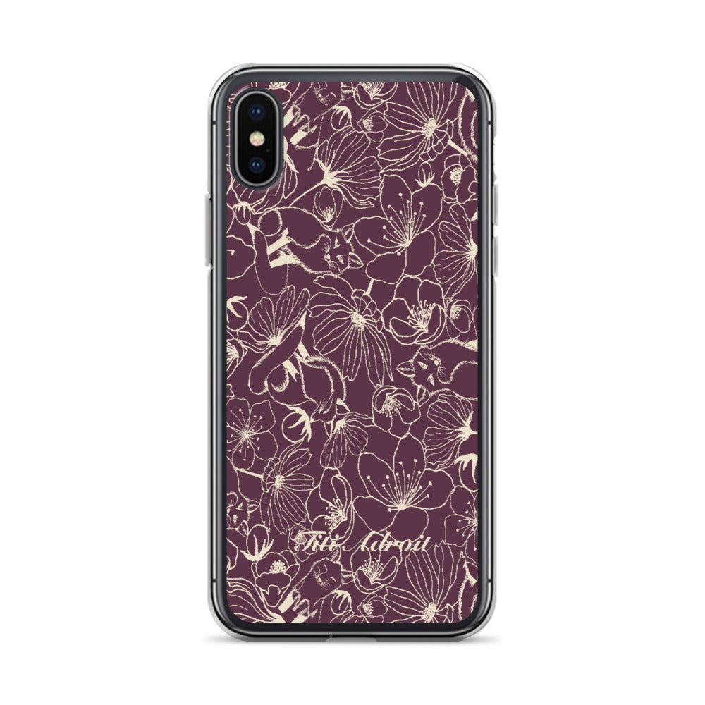 Fox_Flowers_Currant_Cream_Clear_Phonecase_iPhone