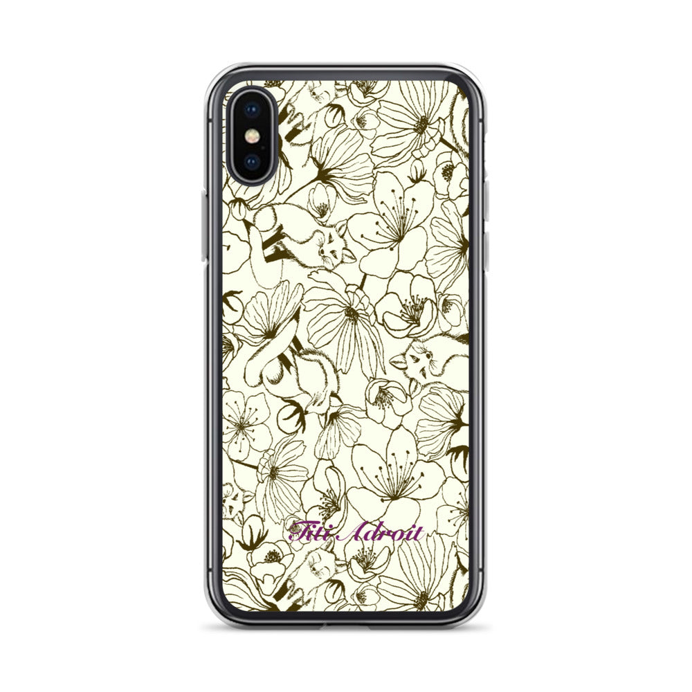 Fox_Flowers_Maohogany_Pearl_Clear_i_Phonecase_iPhone
