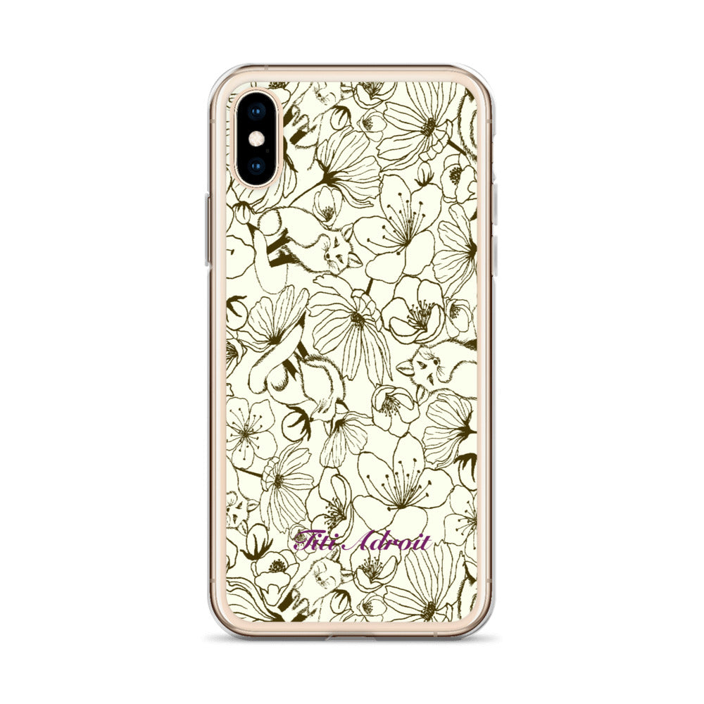 Fox_Flowers_Maohogany_Pearl_Clear_i_Phonecase_iPhone
