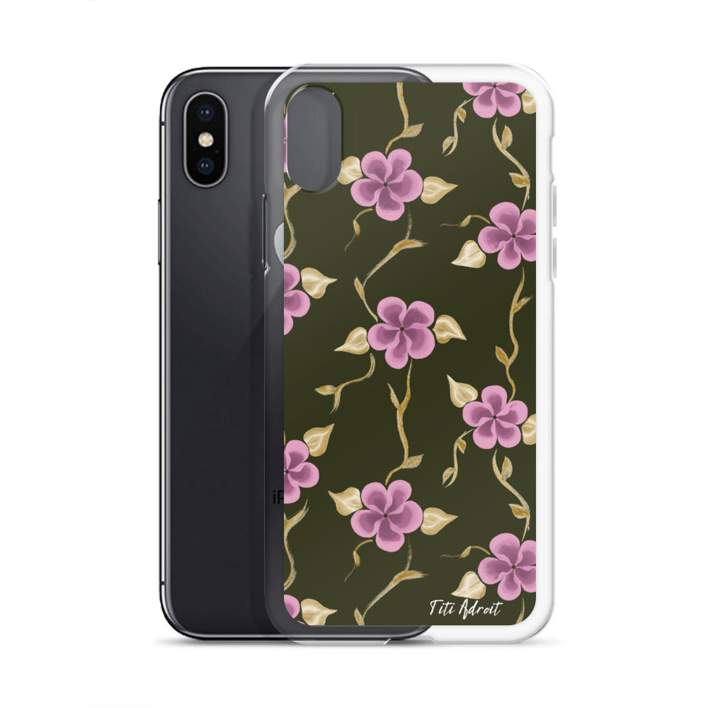 Brunnette_Grape_Flower_Clear_Phonecase_iPhone