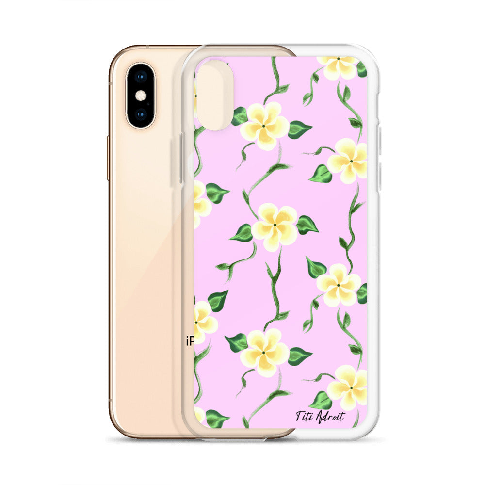 Pink_Banana_Flower_Clear_Phonecase_iPhone