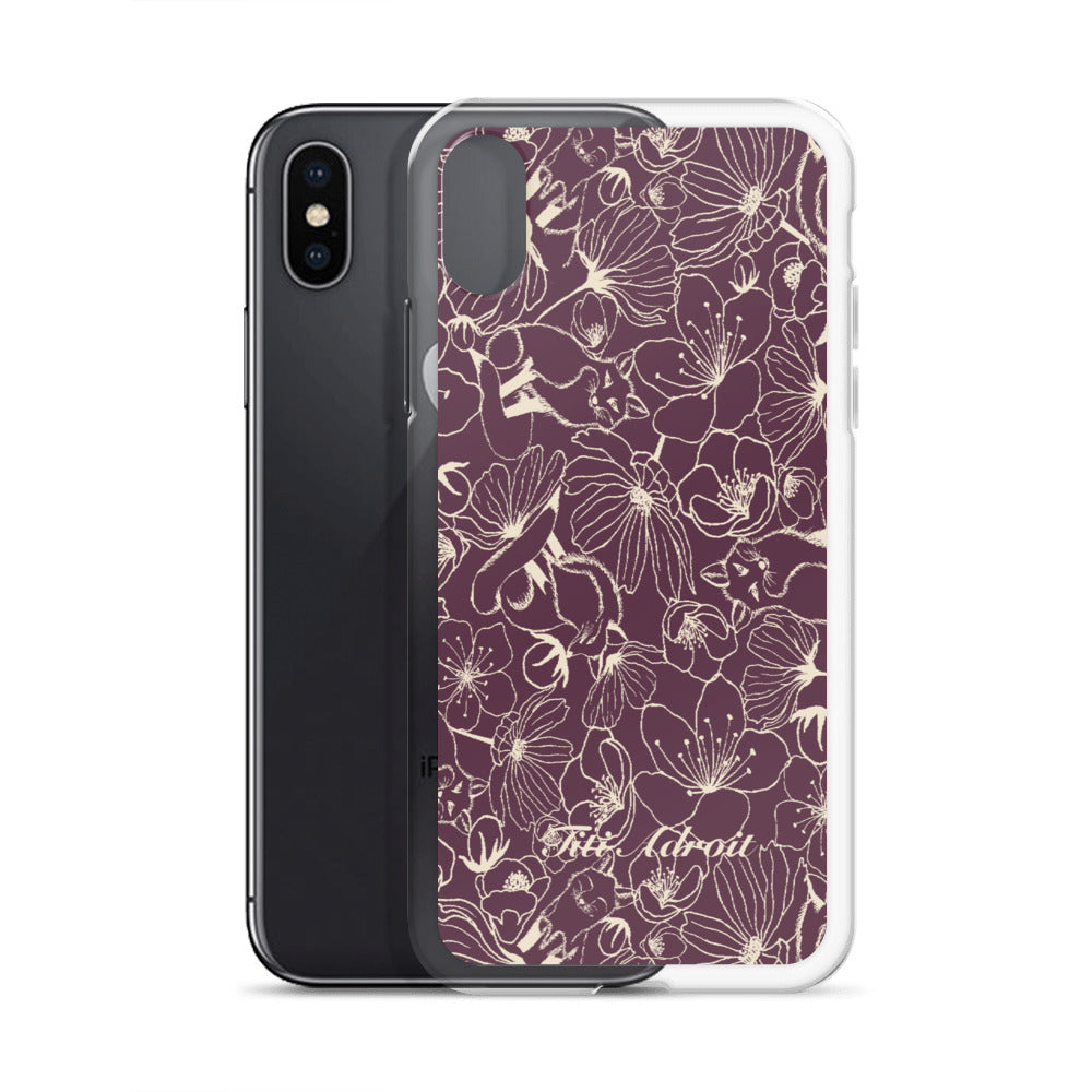 Fox_Flowers_Currant_Cream_Clear_Phonecase_iPhone