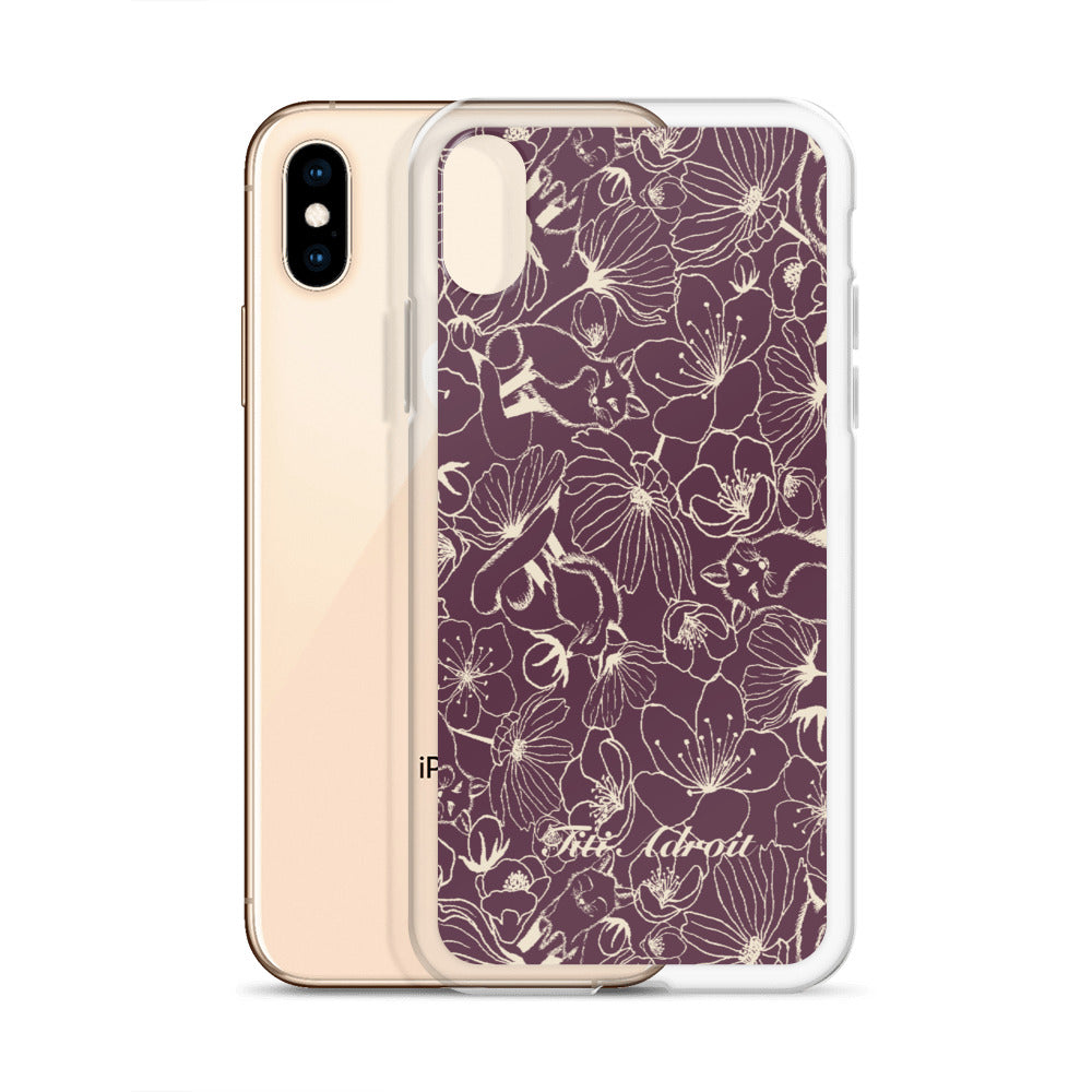 Fox_Flowers_Currant_Cream_Clear_Phonecase_iPhone