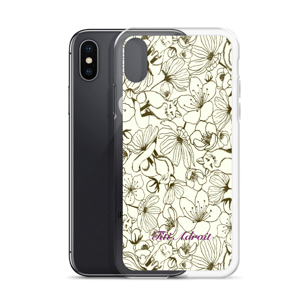 Fox_Flowers_Maohogany_Pearl_Clear_i_Phonecase_iPhone