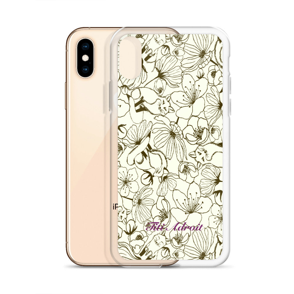 Fox_Flowers_Maohogany_Pearl_Clear_i_Phonecase_iPhone
