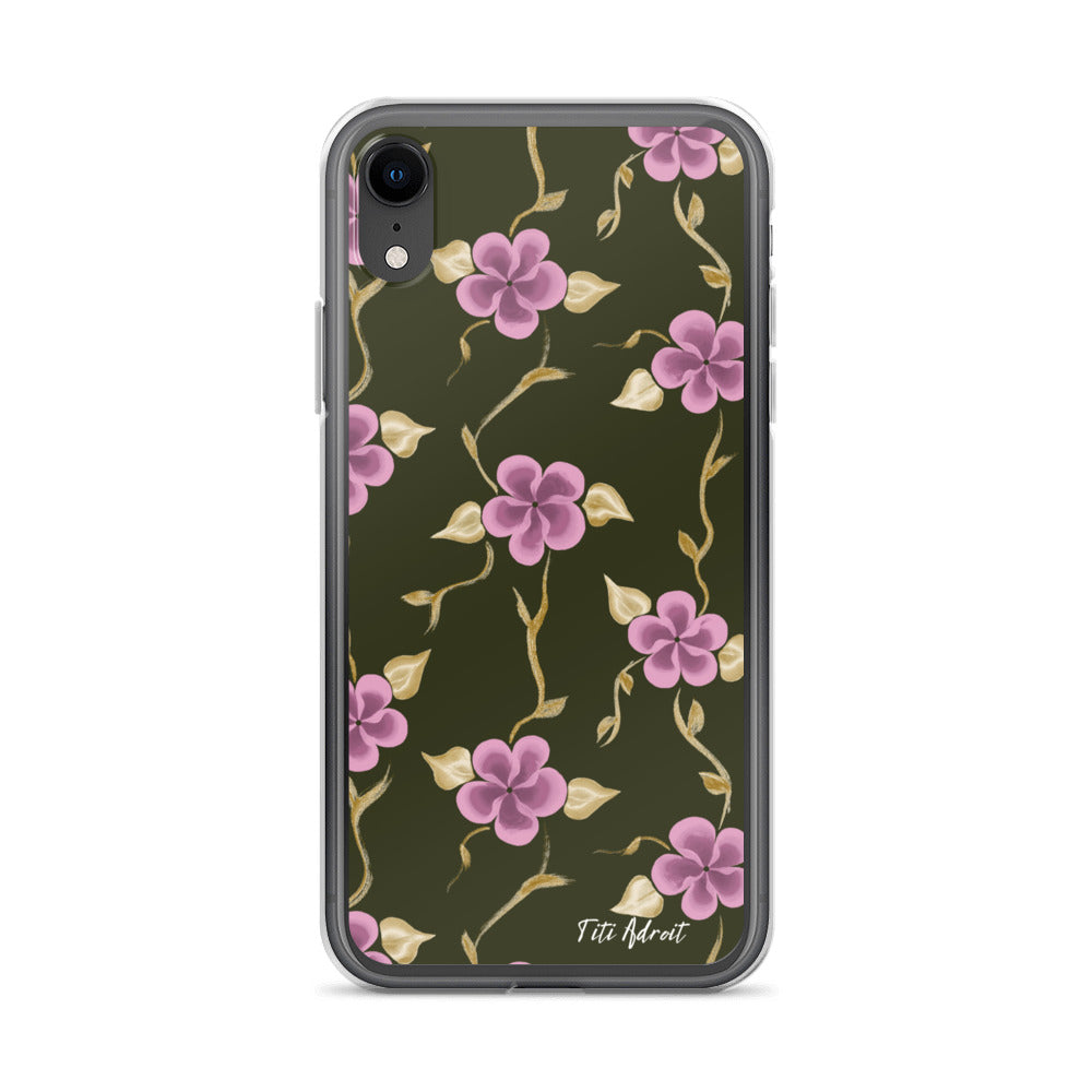Brunnette_Grape_Flower_Clear_Phonecase_iPhone