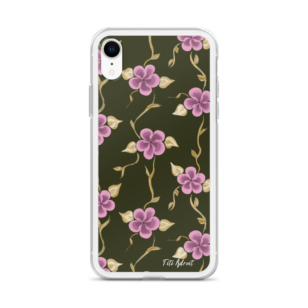 Brunnette_Grape_Flower_Clear_Phonecase_iPhone
