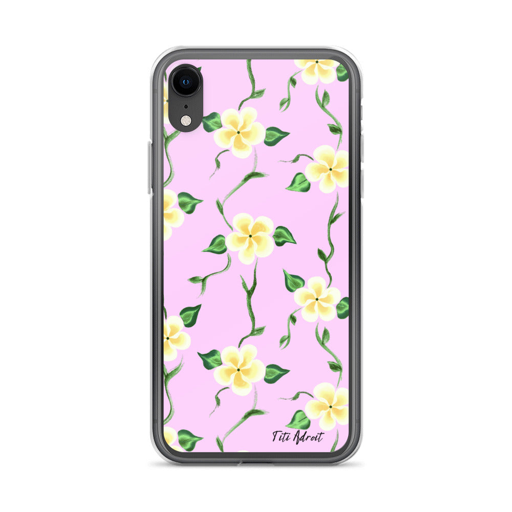 Pink_Banana_Flower_Clear_Phonecase_iPhone