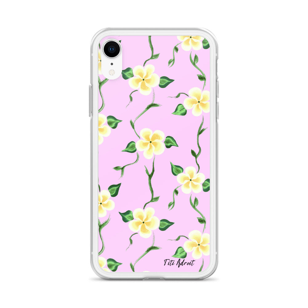 Pink_Banana_Flower_Clear_Phonecase_iPhone