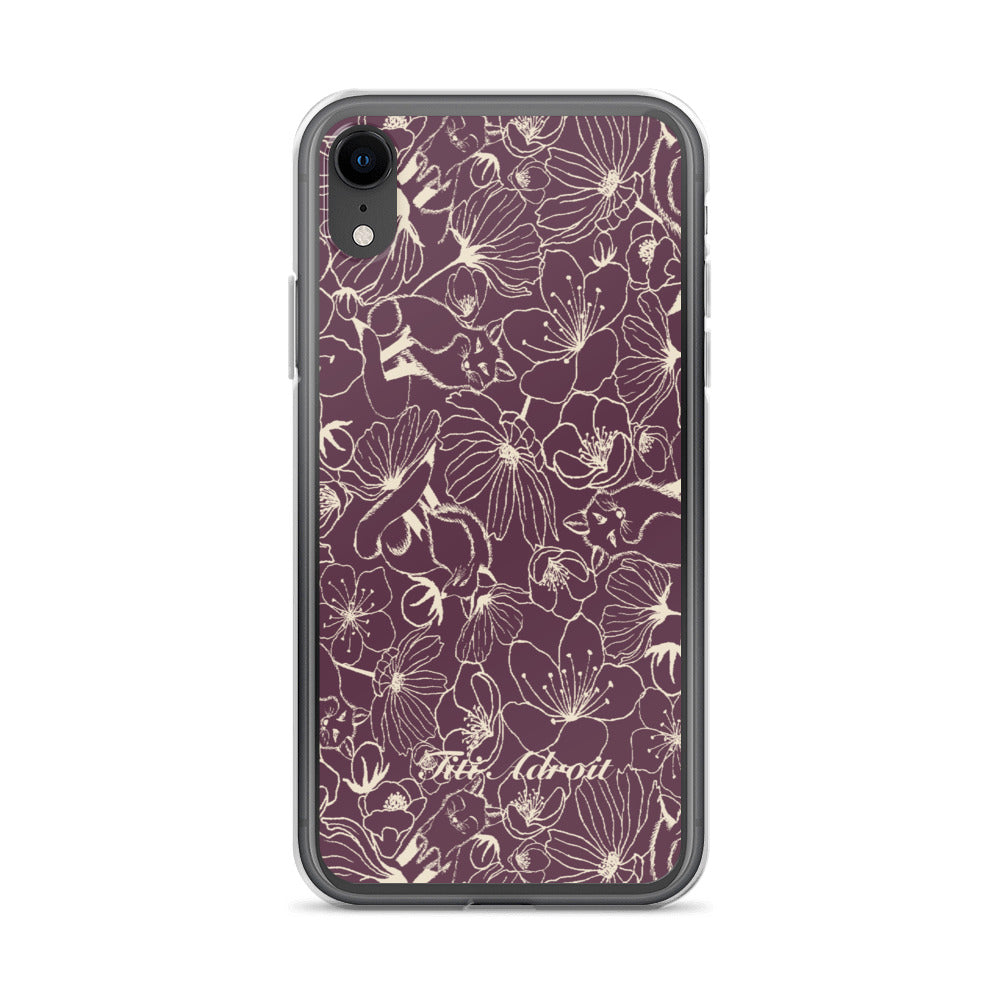 Fox_Flowers_Currant_Cream_Clear_Phonecase_iPhone