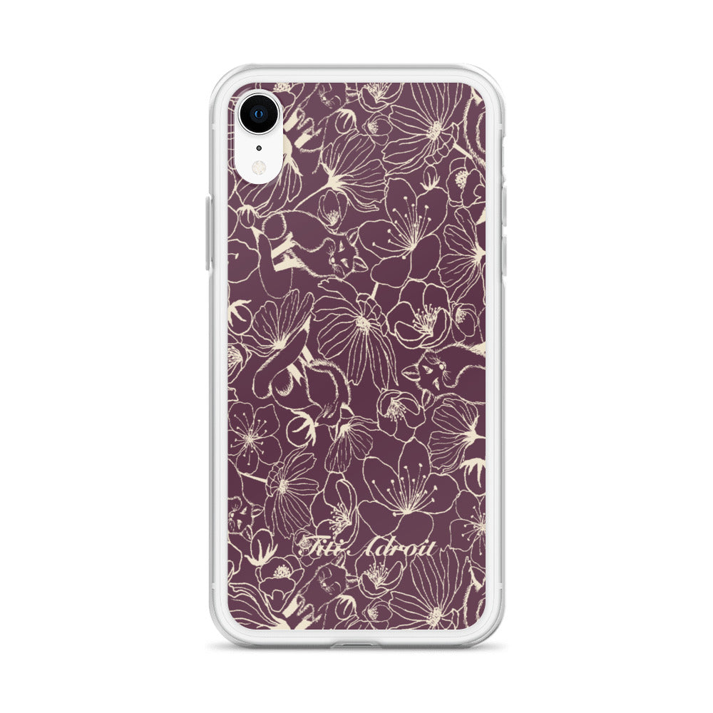 Fox_Flowers_Currant_Cream_Clear_Phonecase_iPhone