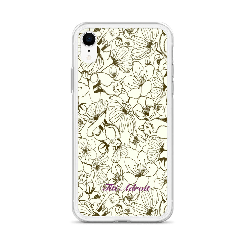 Fox_Flowers_Maohogany_Pearl_Clear_i_Phonecase_iPhone