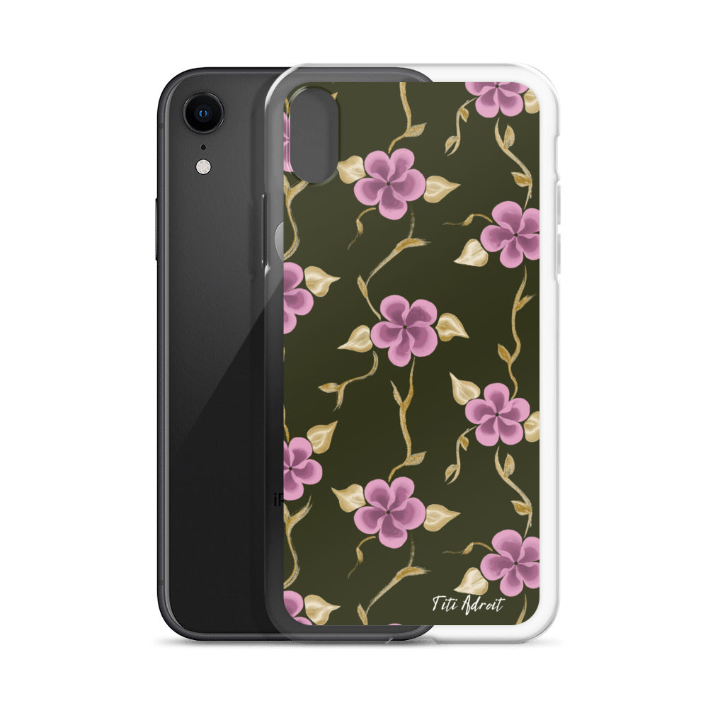 Brunnette_Grape_Flower_Clear_Phonecase_iPhone
