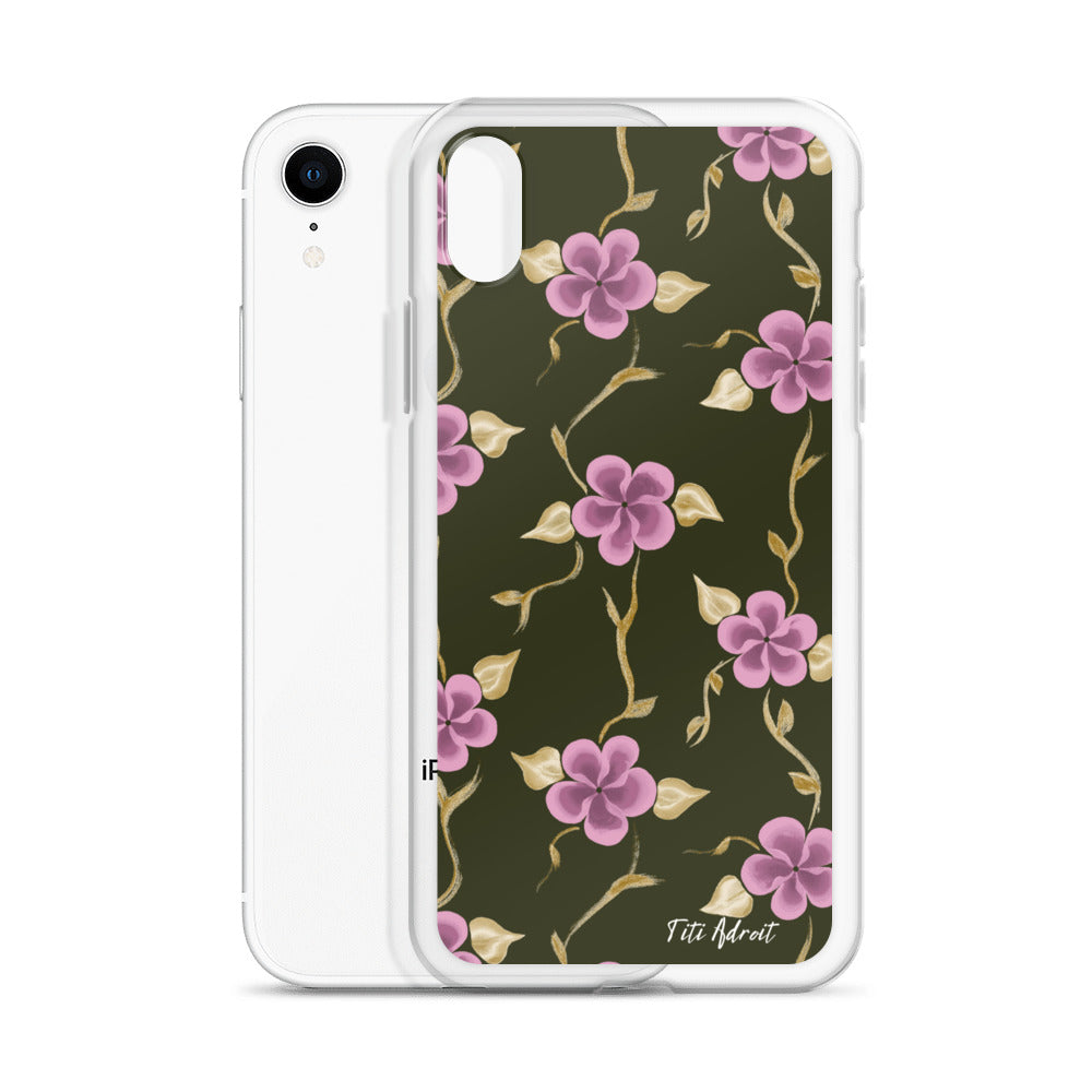 Brunnette_Grape_Flower_Clear_Phonecase_iPhone