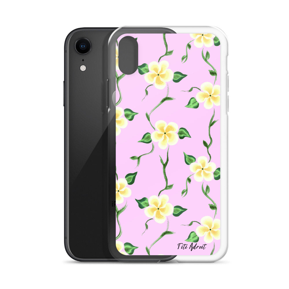 Pink_Banana_Flower_Clear_Phonecase_iPhone