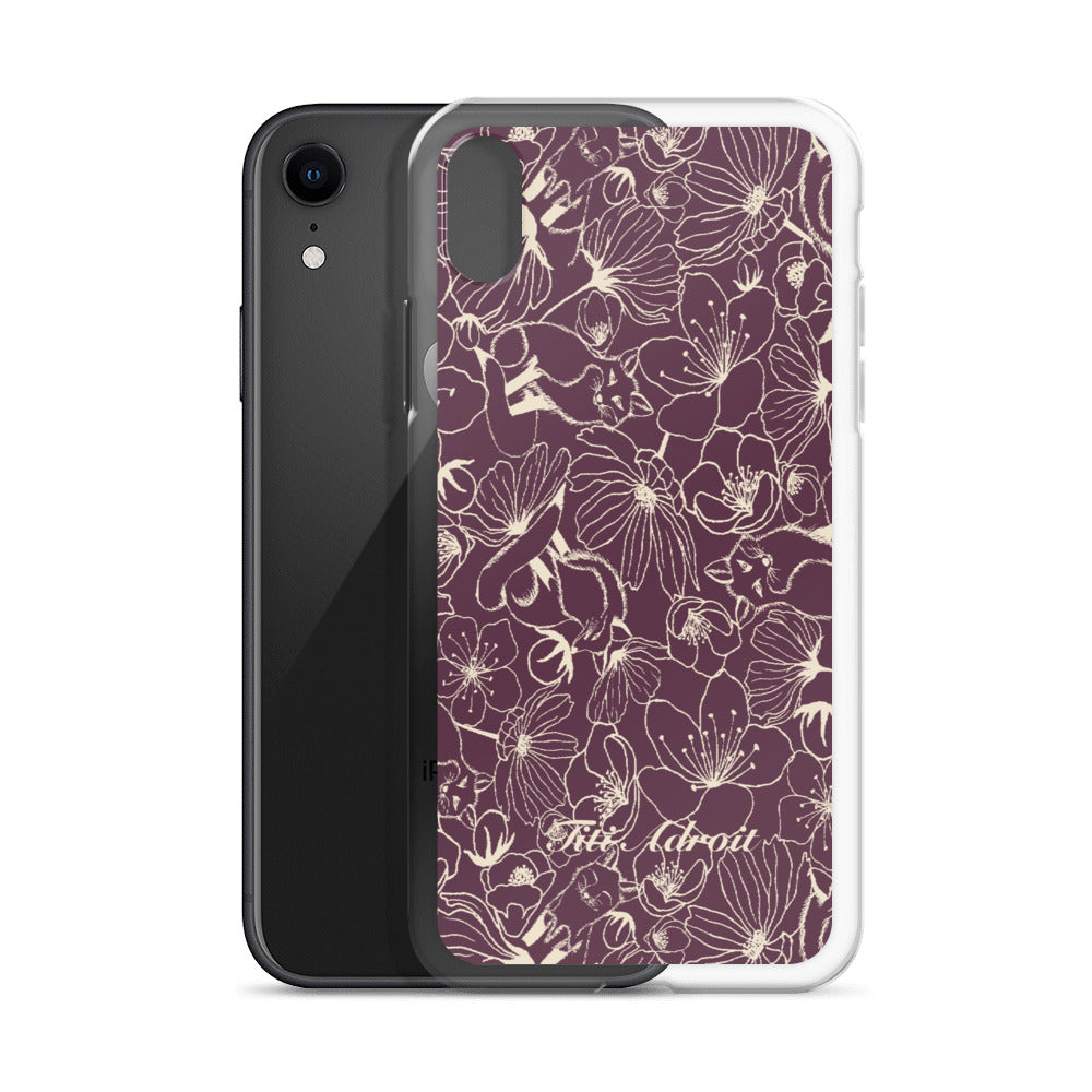 Fox_Flowers_Currant_Cream_Clear_Phonecase_iPhone