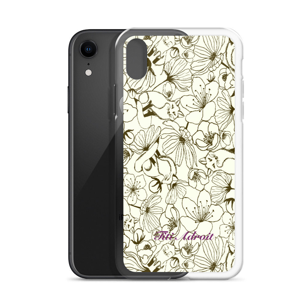 Fox_Flowers_Maohogany_Pearl_Clear_i_Phonecase_iPhone