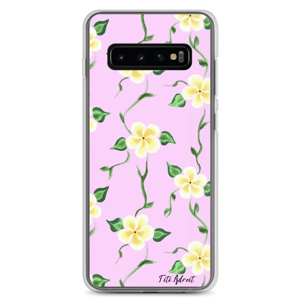 Pink_Banana_Flower_Clear_Phonecase_Samsung