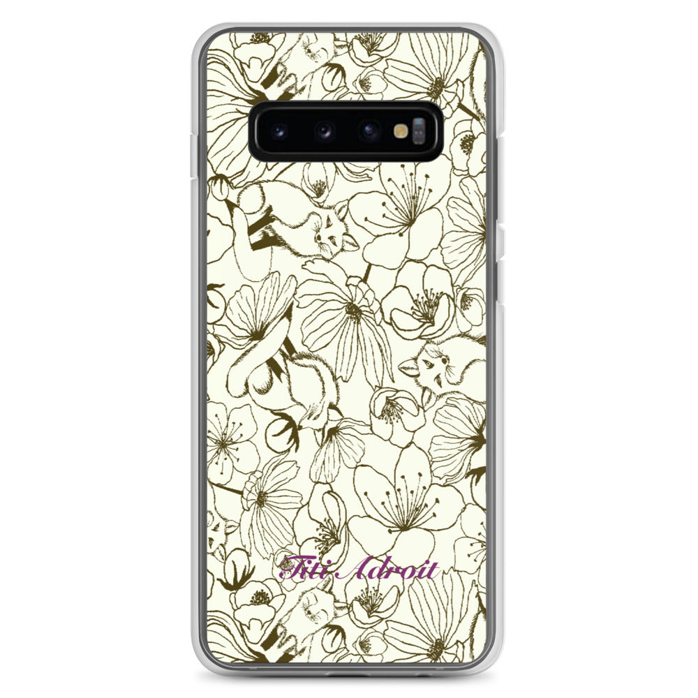 Fox_Flowers_Maohogany_Pearl_Clear_Phonecase_Samsung