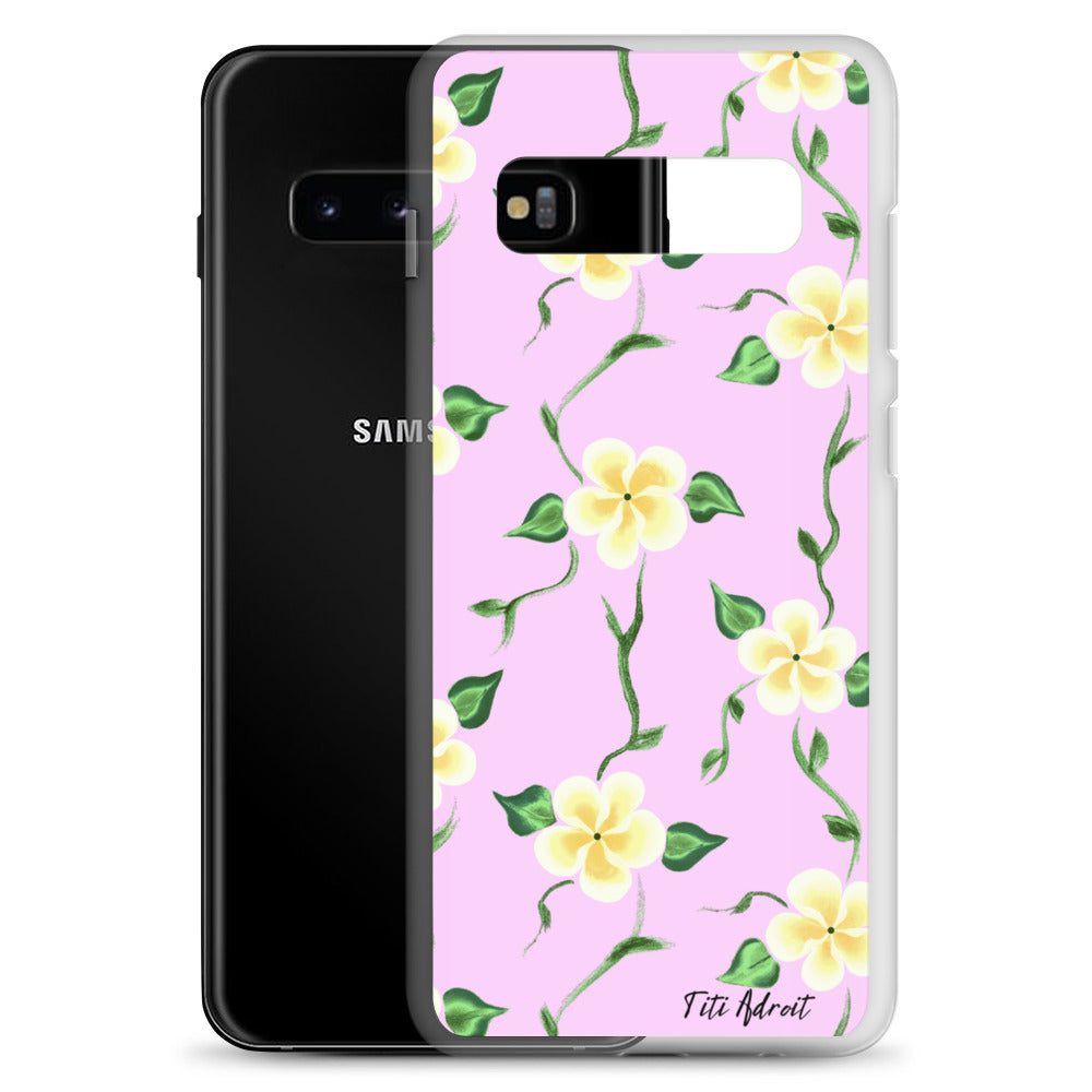 Pink_Banana_Flower_Clear_Phonecase_Samsung