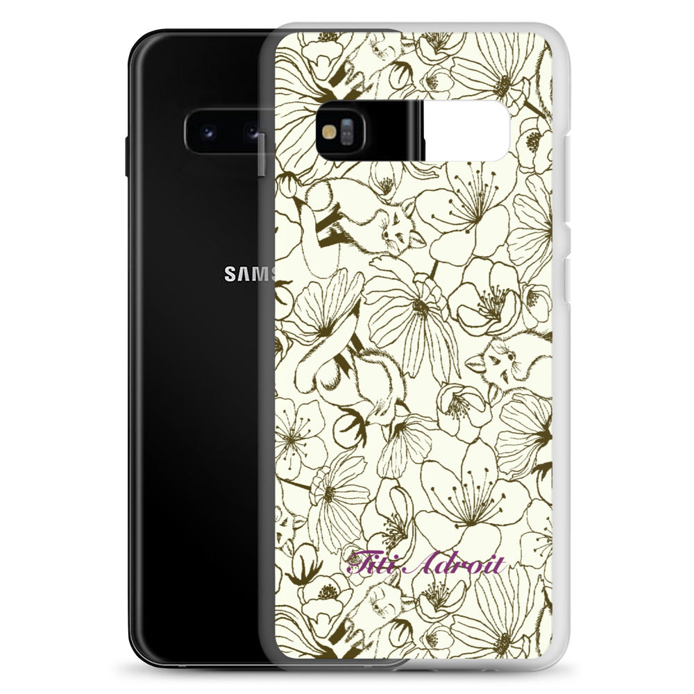 Fox_Flowers_Maohogany_Pearl_Clear_Phonecase_Samsung