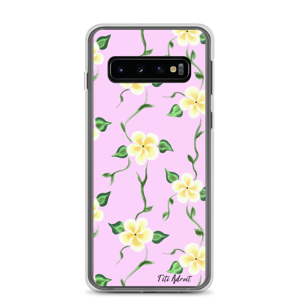Pink_Banana_Flower_Clear_Phonecase_Samsung
