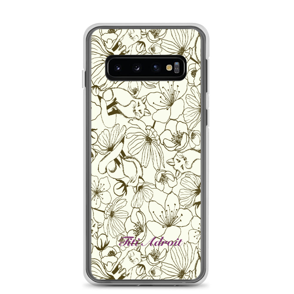 Fox_Flowers_Maohogany_Pearl_Clear_Phonecase_Samsung