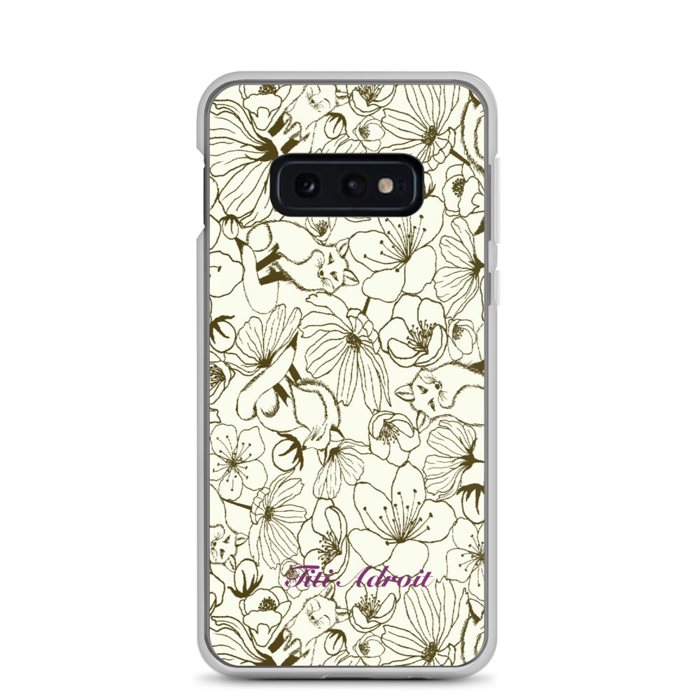 Fox_Flowers_Maohogany_Pearl_Clear_Phonecase_Samsung