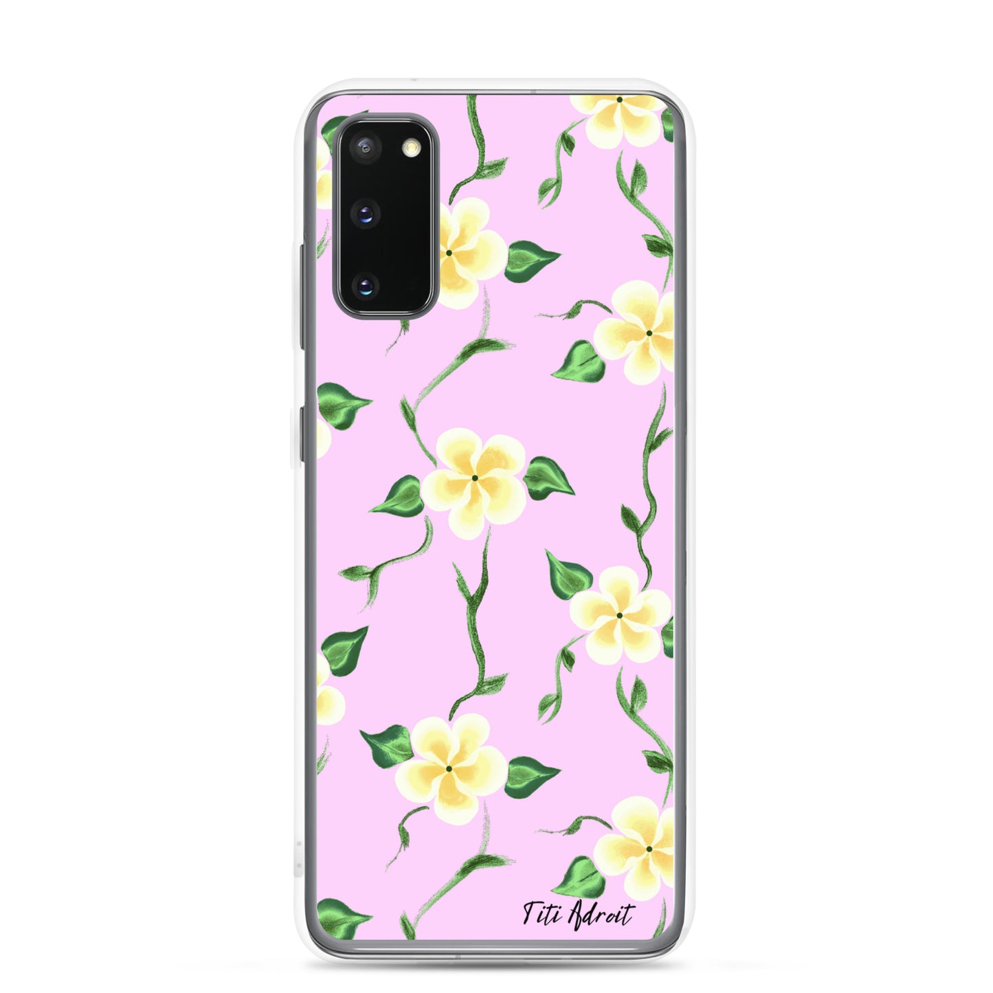 Pink_Banana_Flower_Clear_Phonecase_Samsung