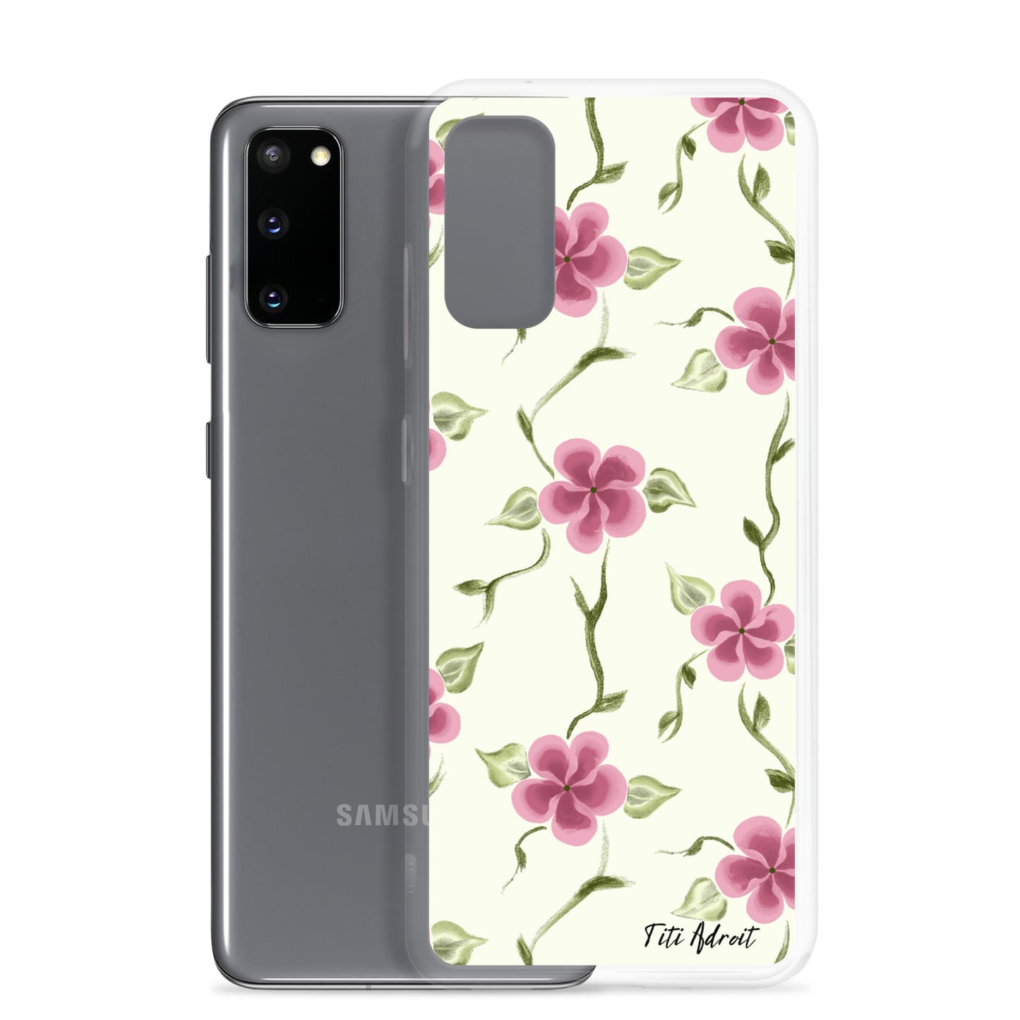 Berry_Cream_Flower_Clear_Phonecase_Samsung