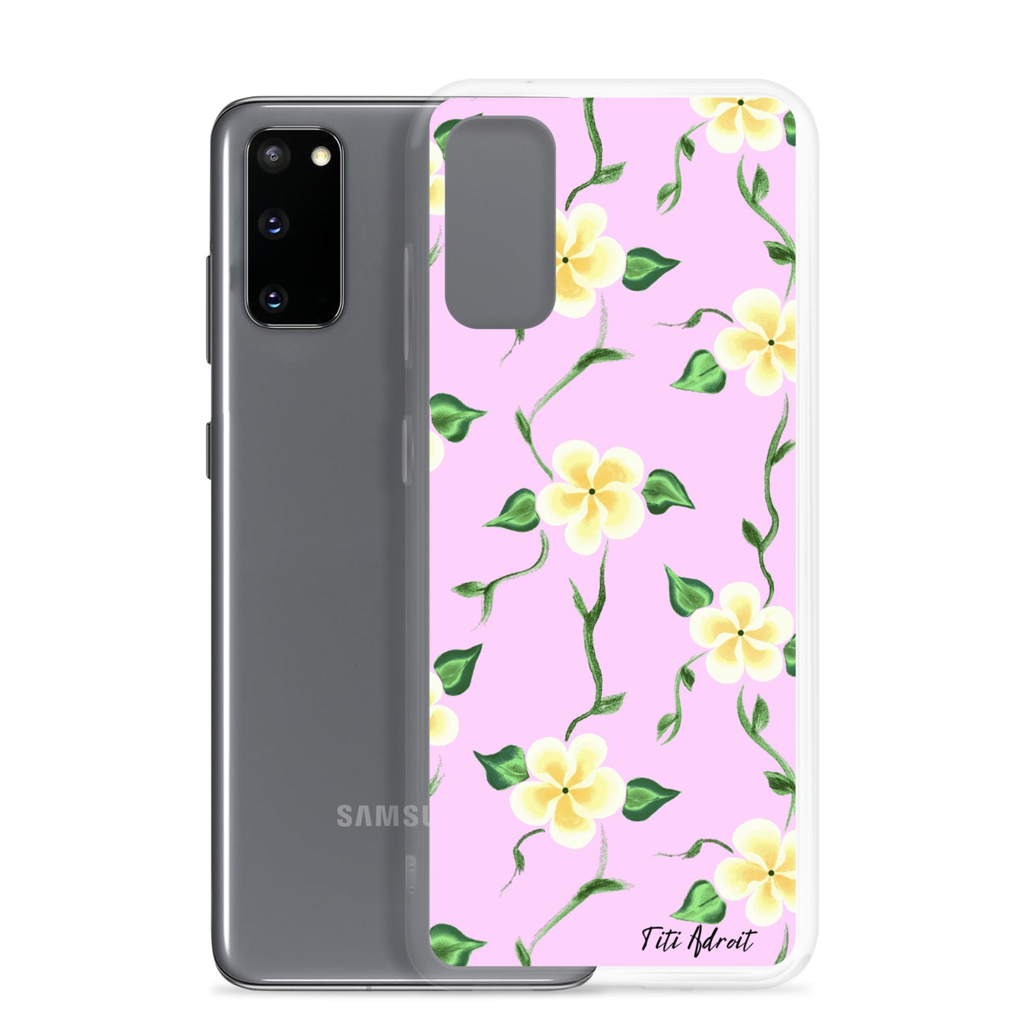 Pink_Banana_Flower_Clear_Phonecase_Samsung