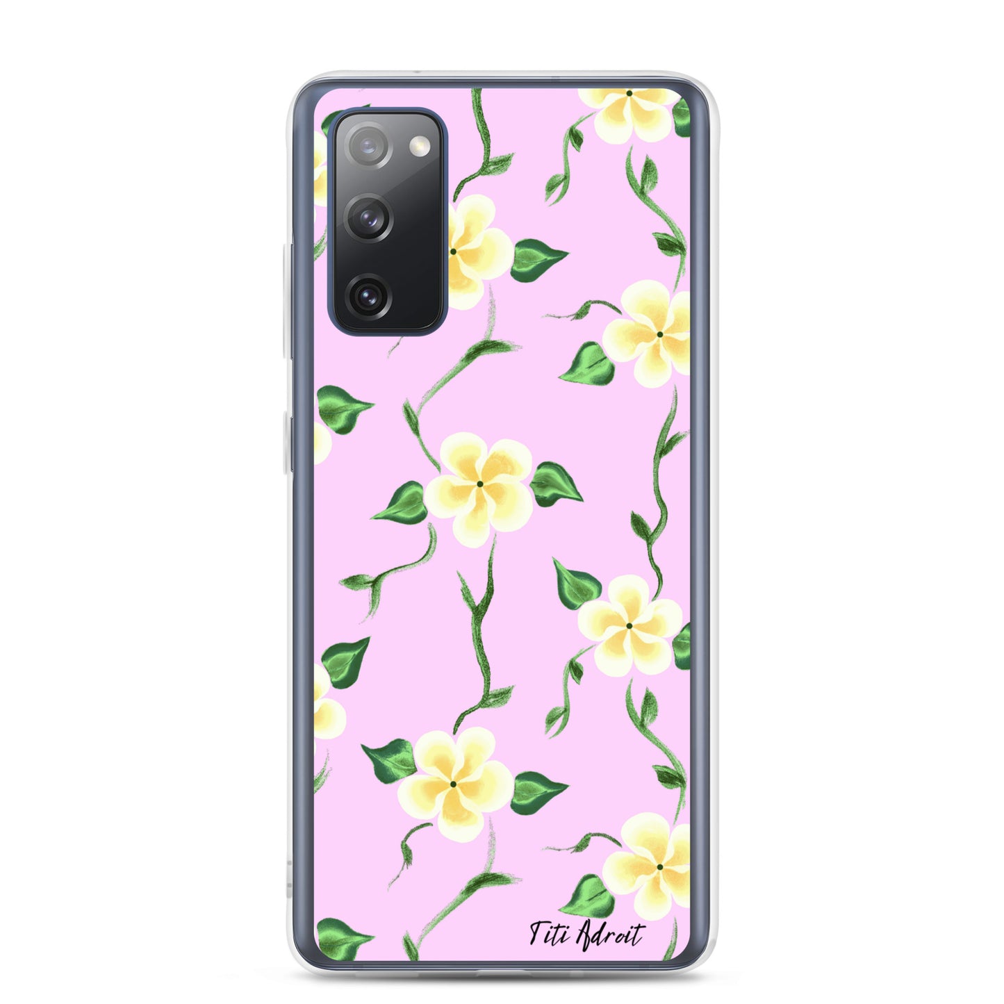 Pink_Banana_Flower_Clear_Phonecase_Samsung