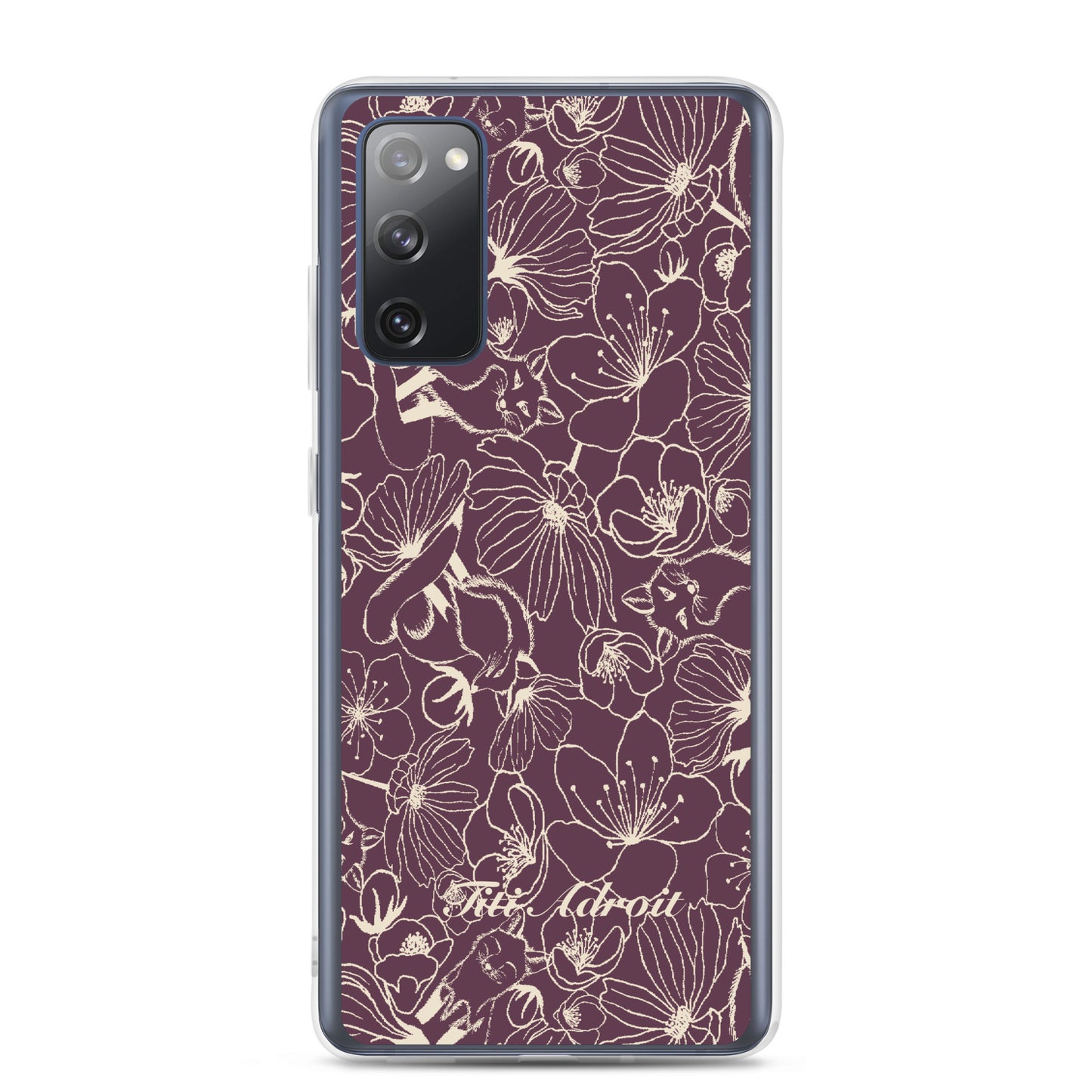 Fox_Flowers_Currant_Cream_Clear_Phonecase_Samsung