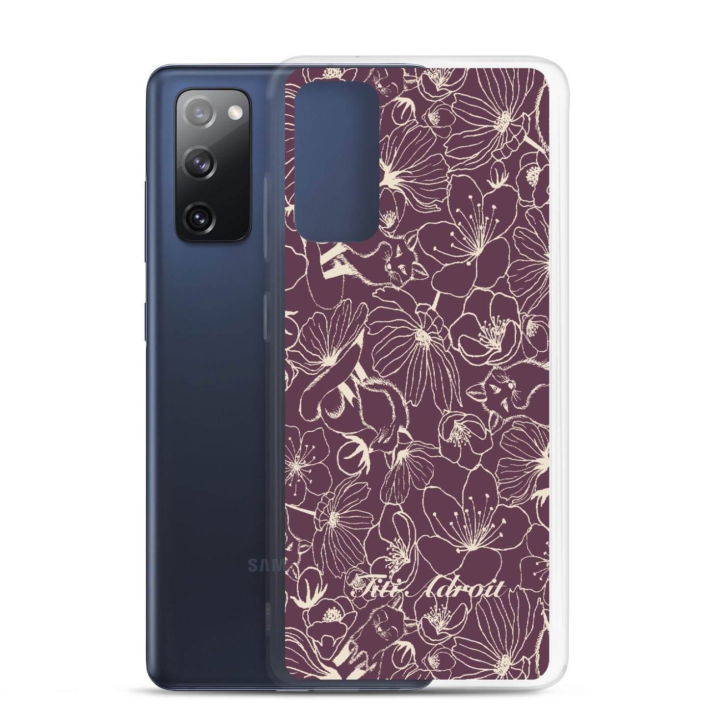 Fox_Flowers_Currant_Cream_Clear_Phonecase_Samsung