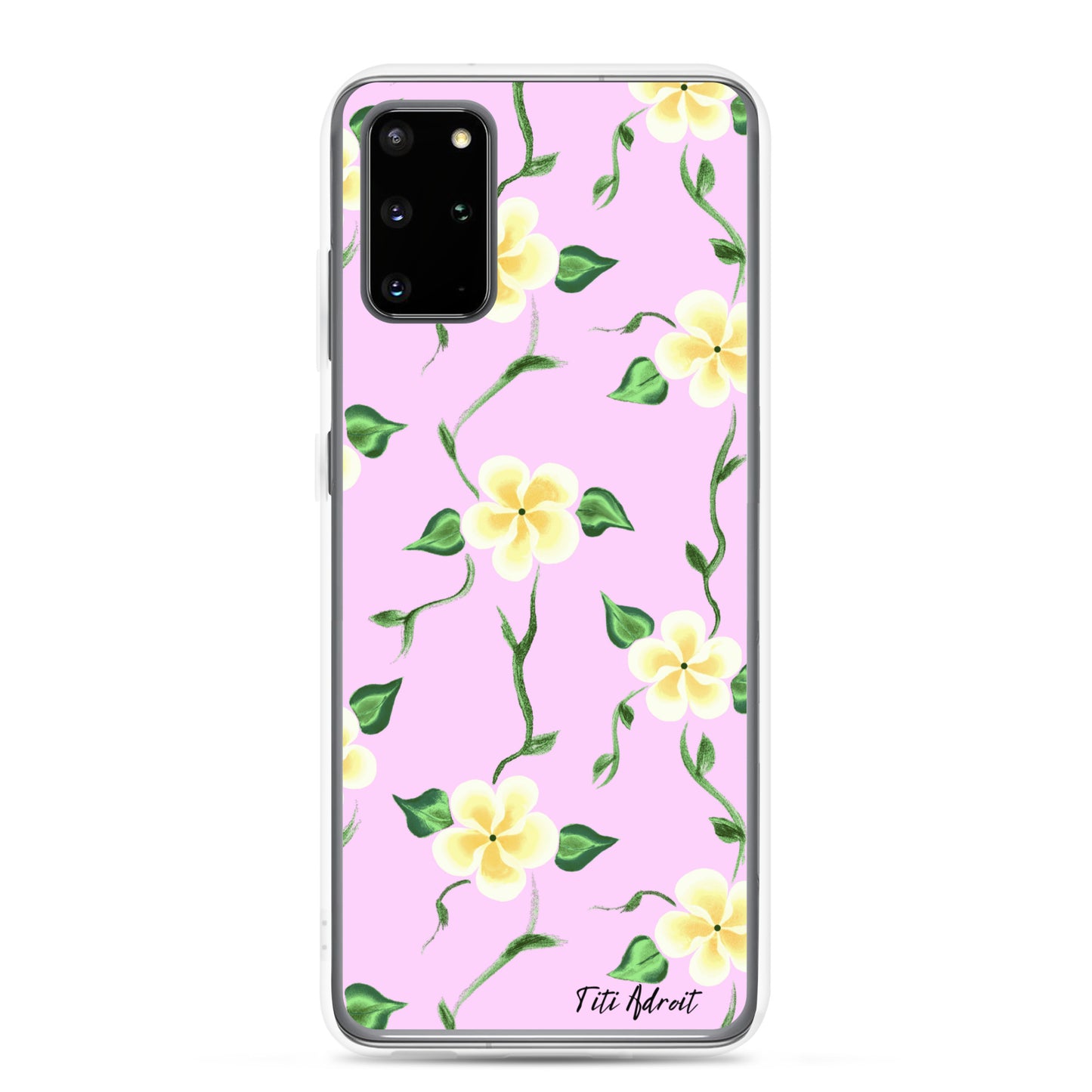 Pink_Banana_Flower_Clear_Phonecase_Samsung