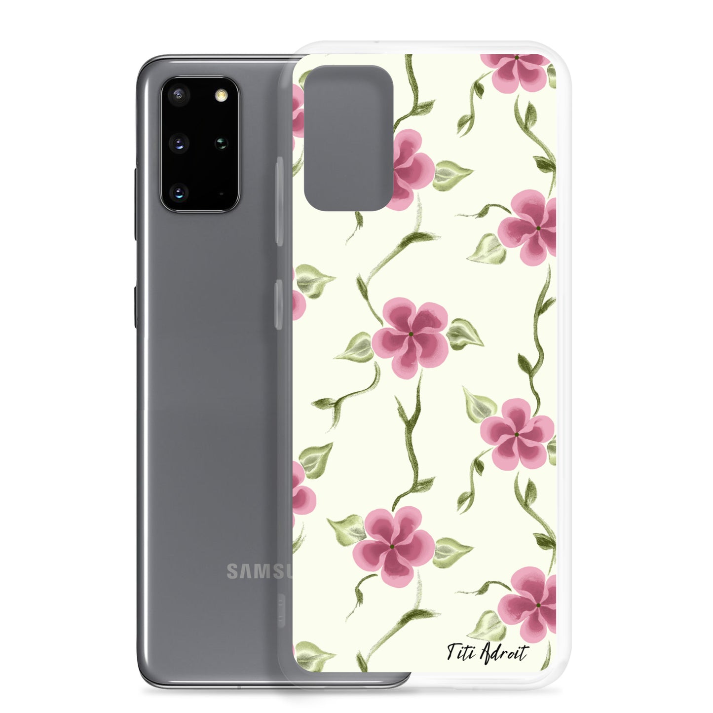 Berry_Cream_Flower_Clear_Phonecase_Samsung