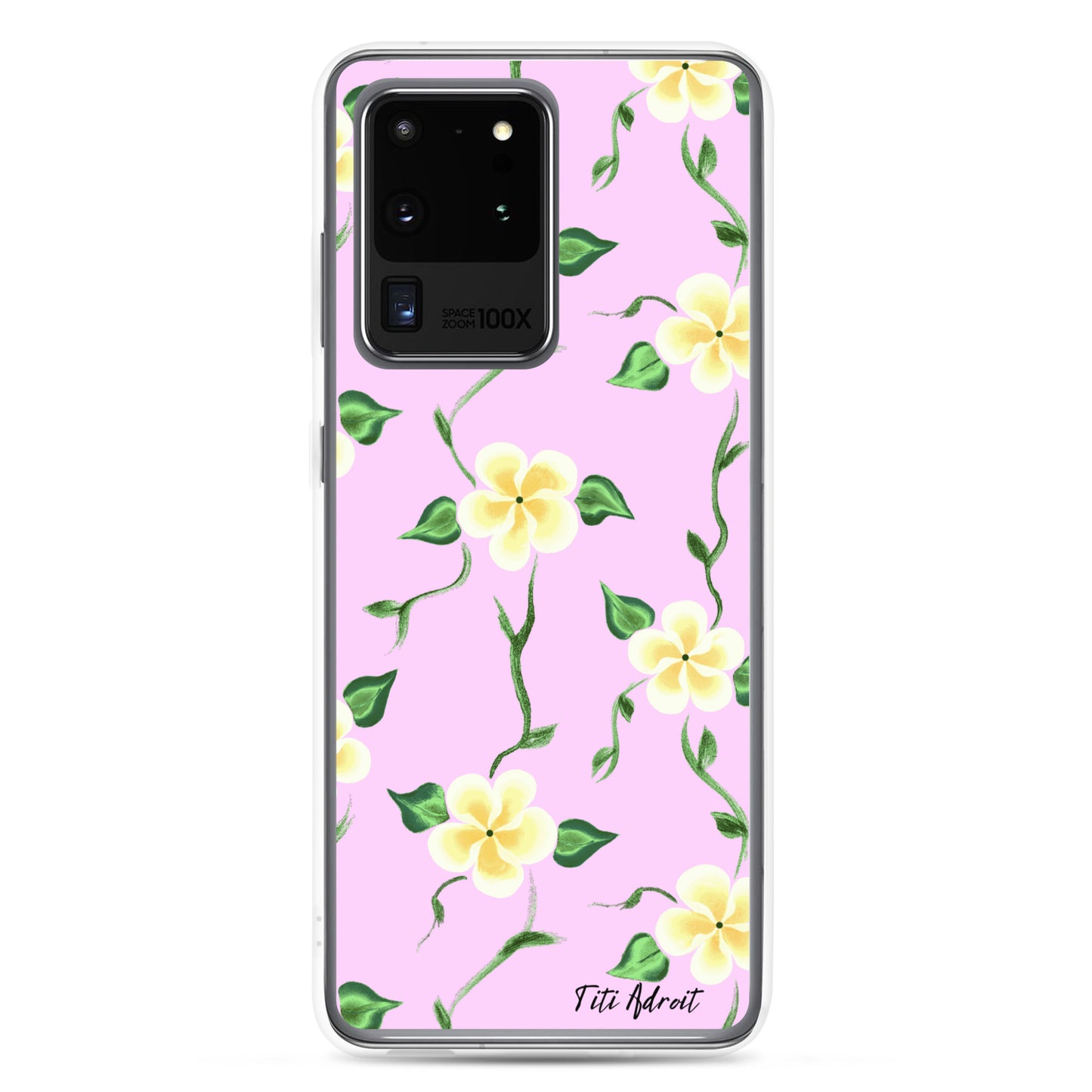 Pink_Banana_Flower_Clear_Phonecase_Samsung