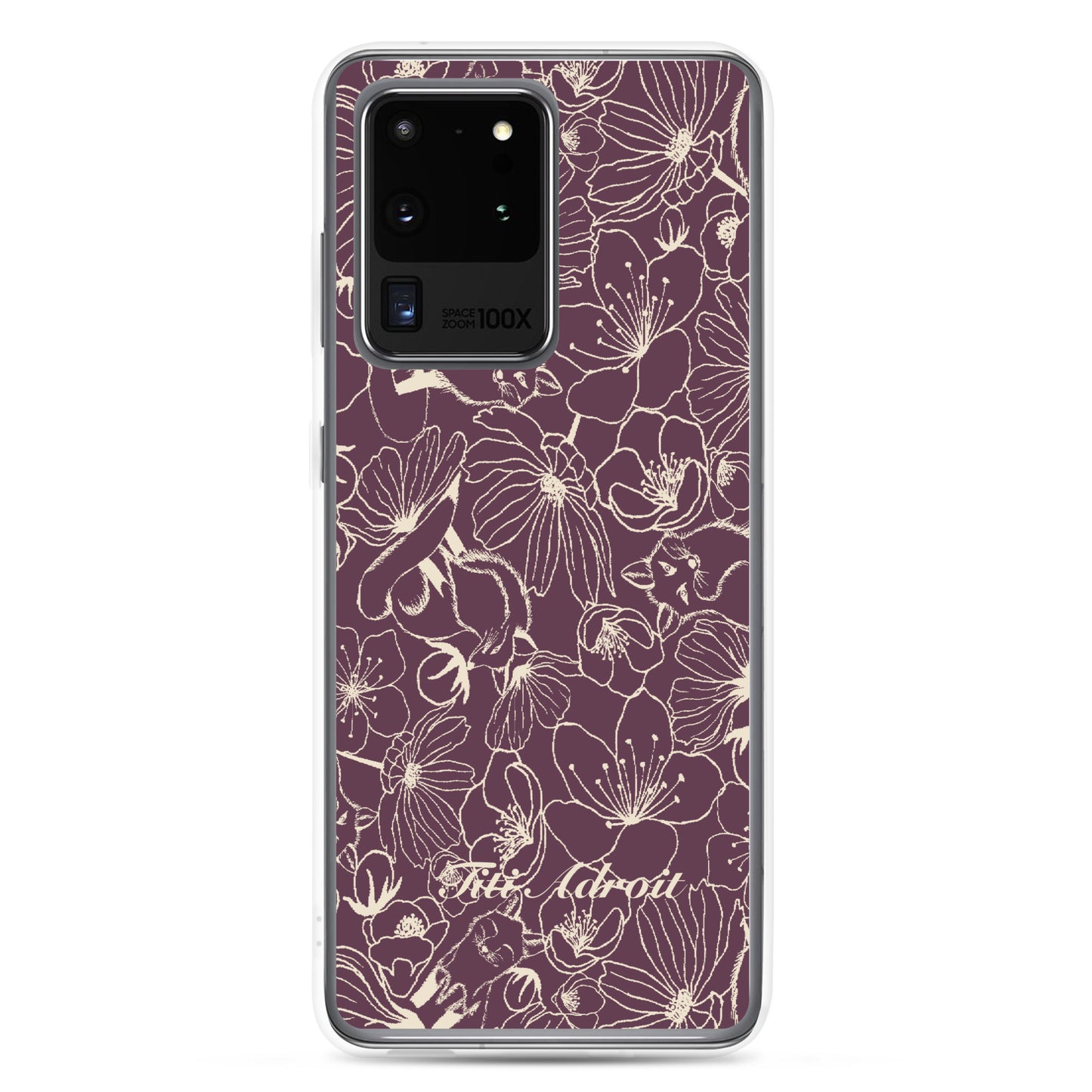 Fox_Flowers_Currant_Cream_Clear_Phonecase_Samsung