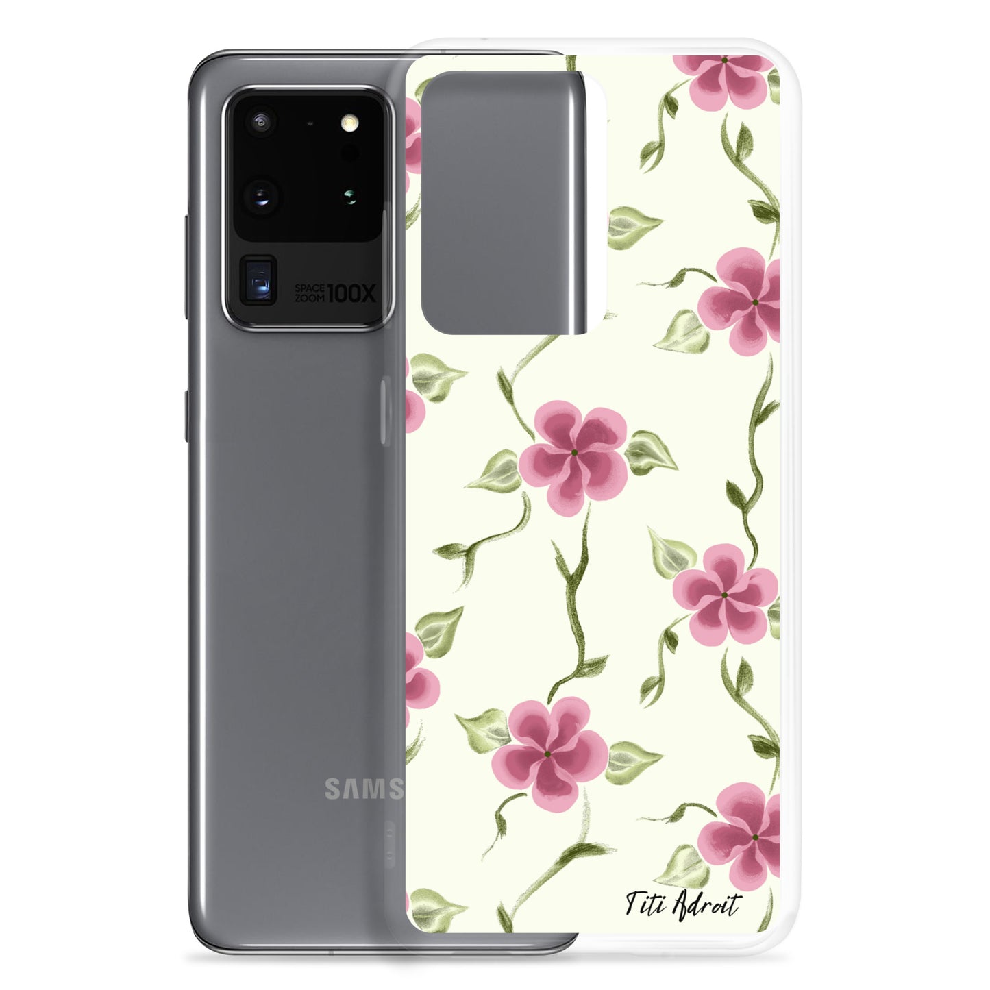 Berry_Cream_Flower_Clear_Phonecase_Samsung