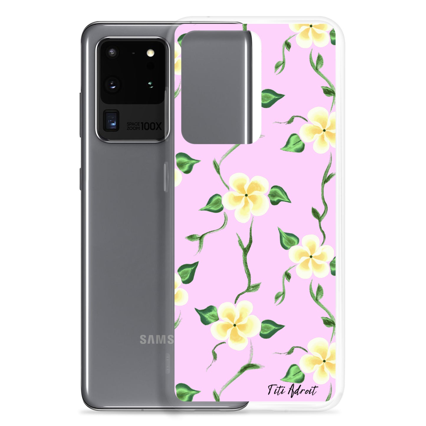 Pink_Banana_Flower_Clear_Phonecase_Samsung