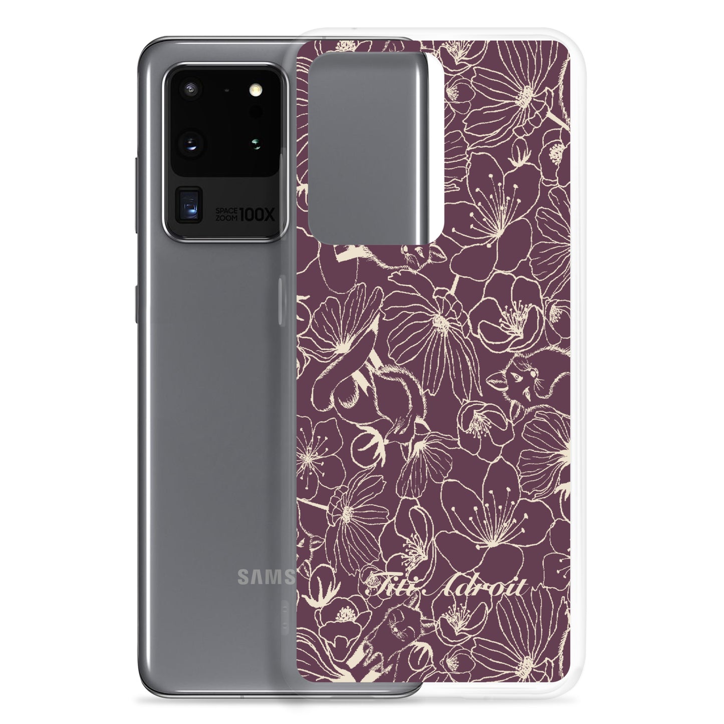 Fox_Flowers_Currant_Cream_Clear_Phonecase_Samsung
