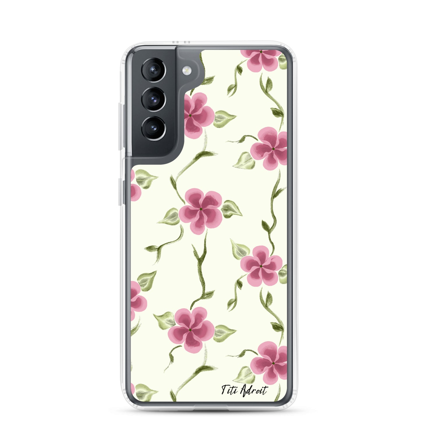 Berry_Cream_Flower_Clear_Phonecase_Samsung