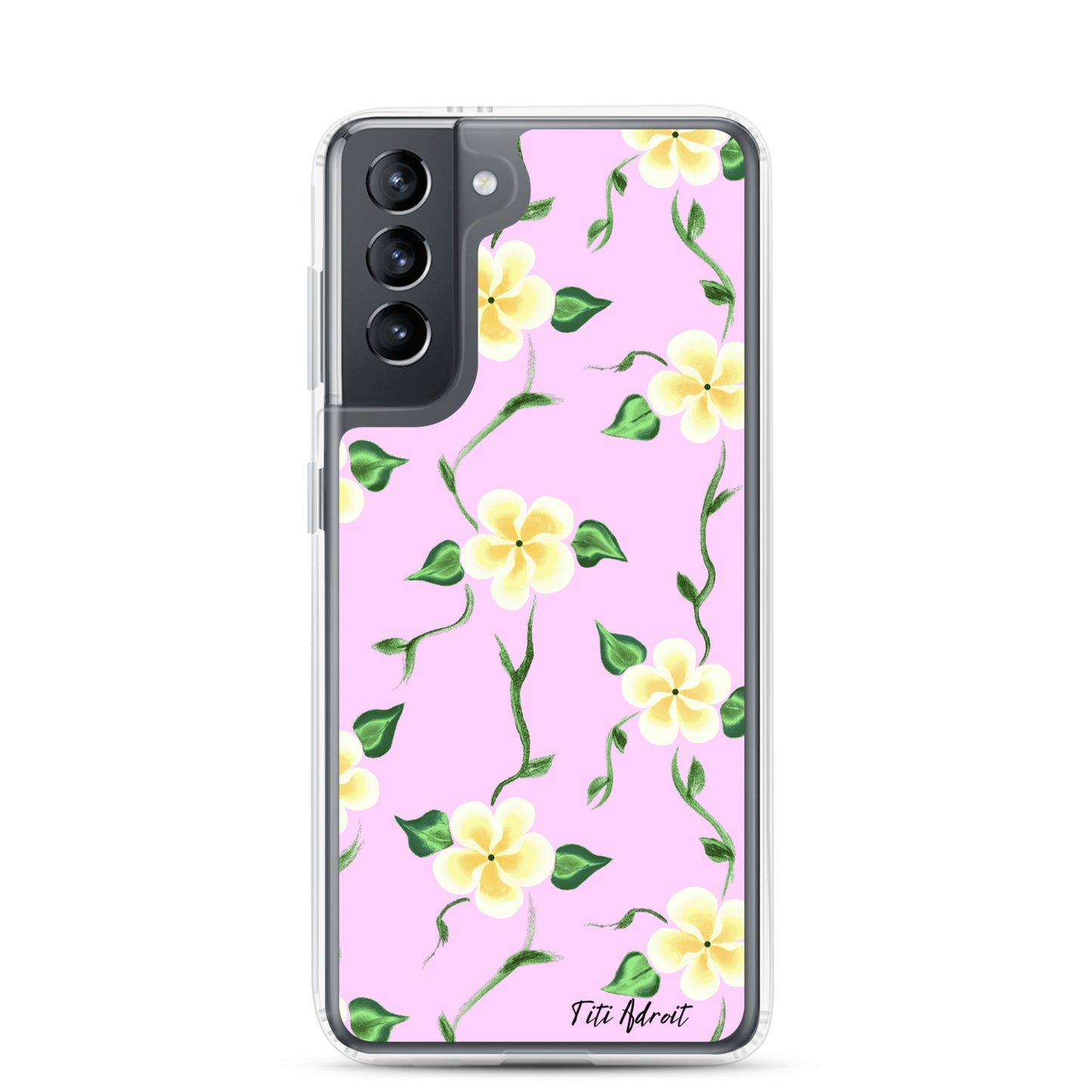 Pink_Banana_Flower_Clear_Phonecase_Samsung