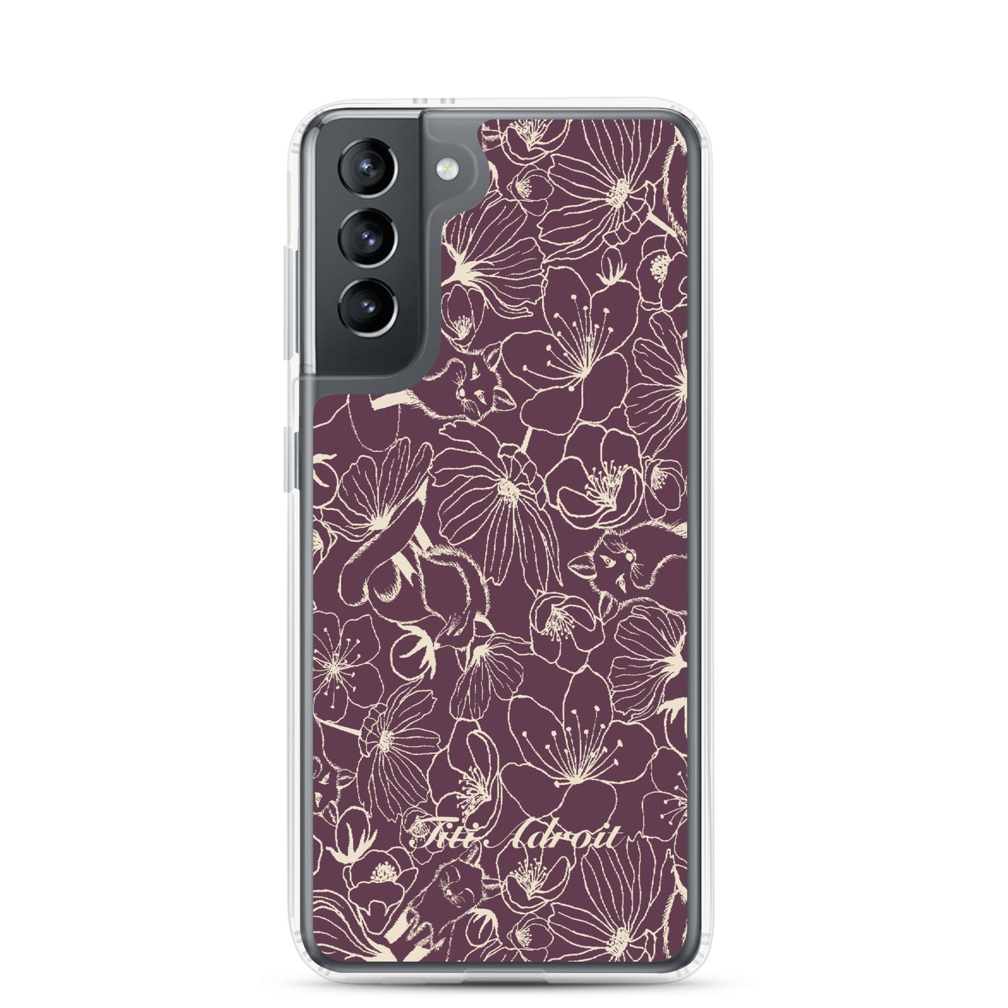 Fox_Flowers_Currant_Cream_Clear_Phonecase_Samsung