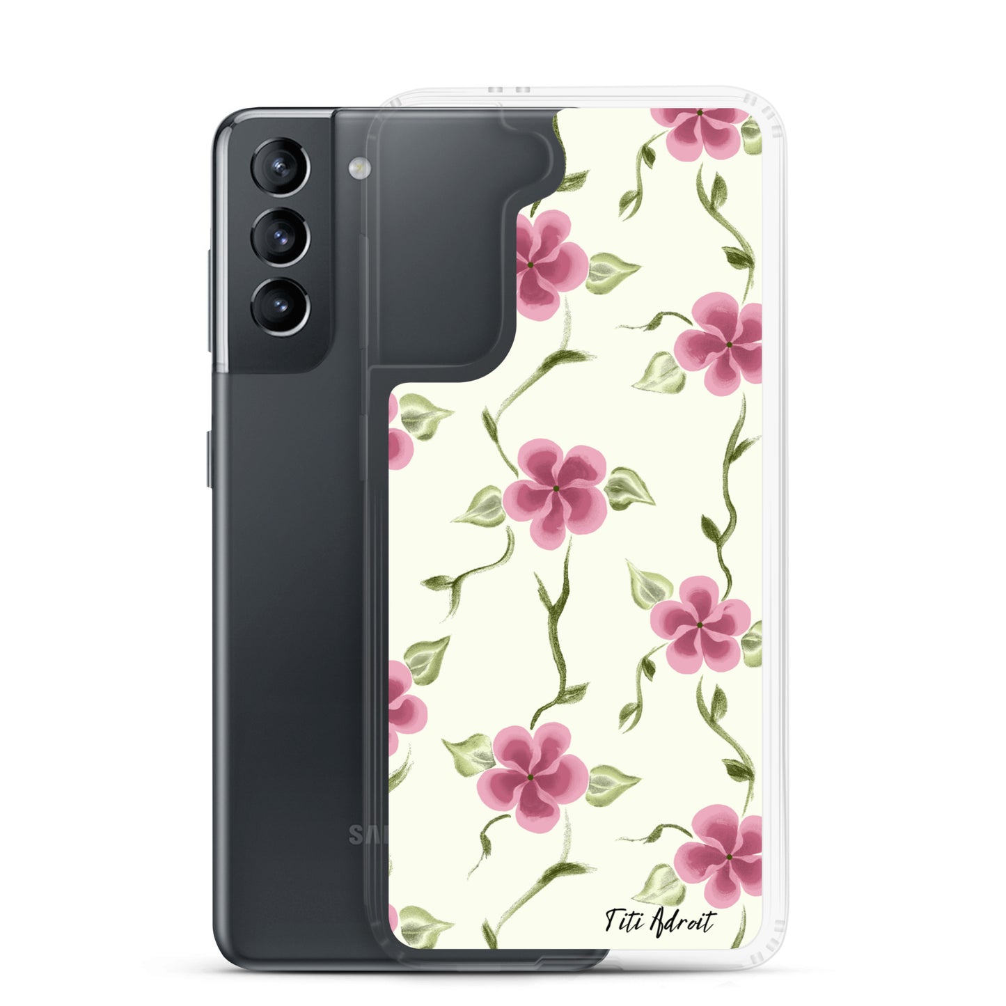 Berry_Cream_Flower_Clear_Phonecase_Samsung