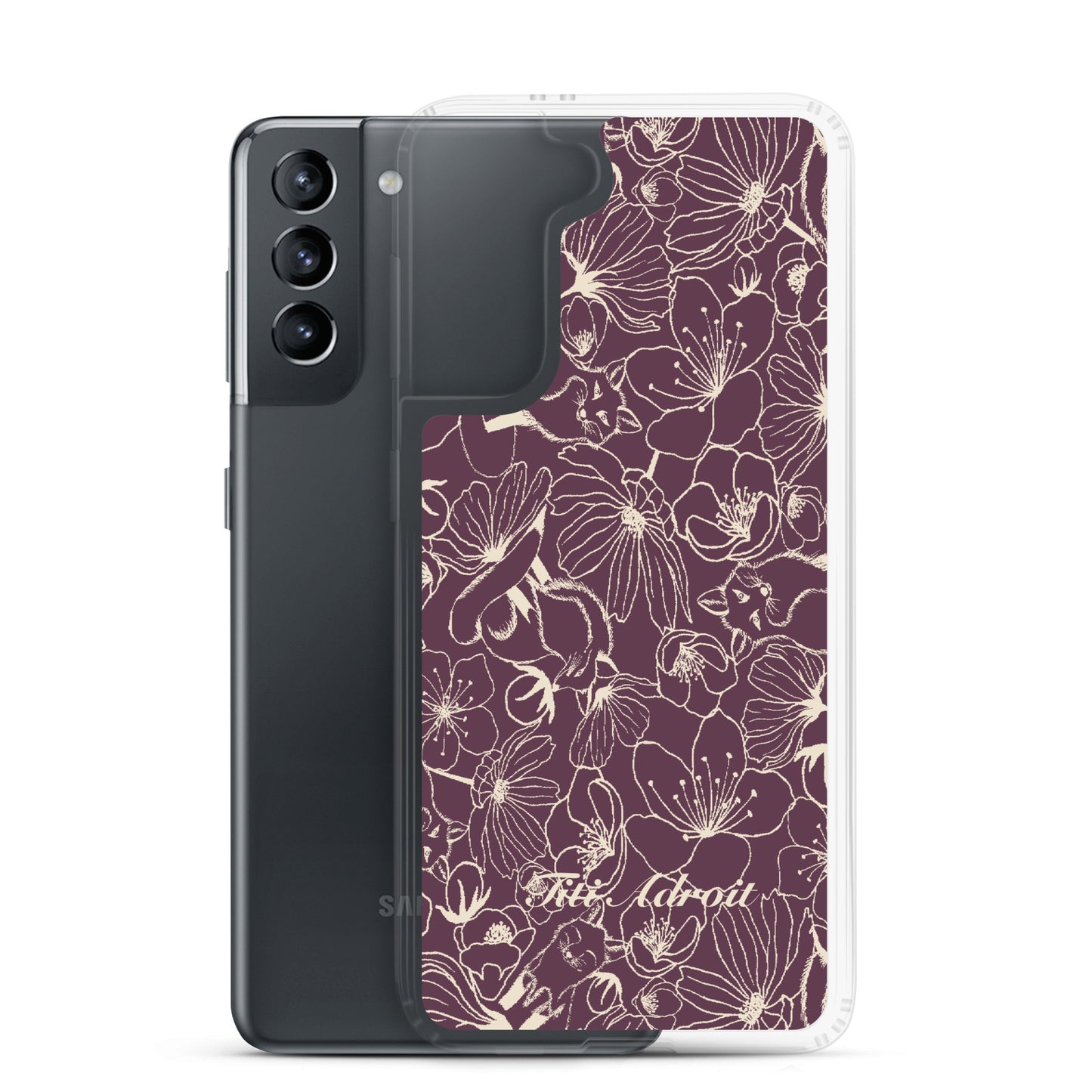 Fox_Flowers_Currant_Cream_Clear_Phonecase_Samsung